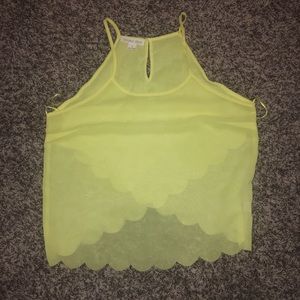Light Yellow Scalloped Tank